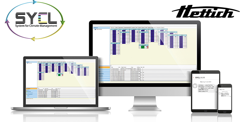 Realtime monitoren van relatieve vochtigheid, CO2, O2, druk, digitale signalen en temperatuur