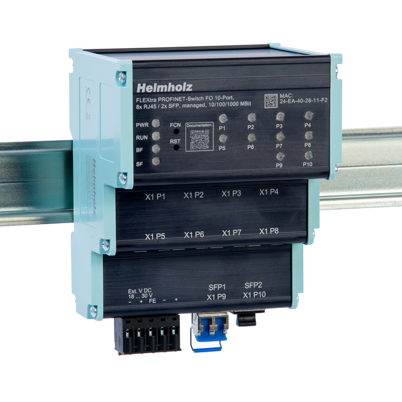 FLEXtra PROFINET-Switch met 8x RJ45 en 2x SFP