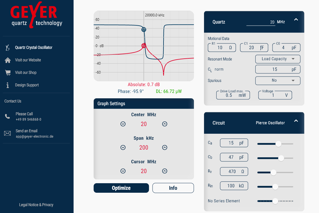 GEYER Y-Design app with analysis tool