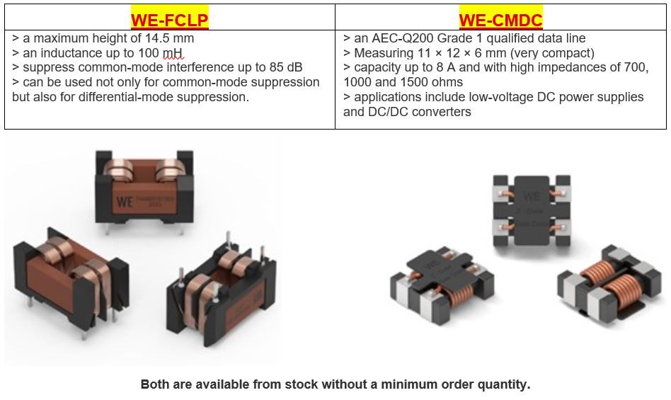 Wrth Elektronik presents its new common mode chokes