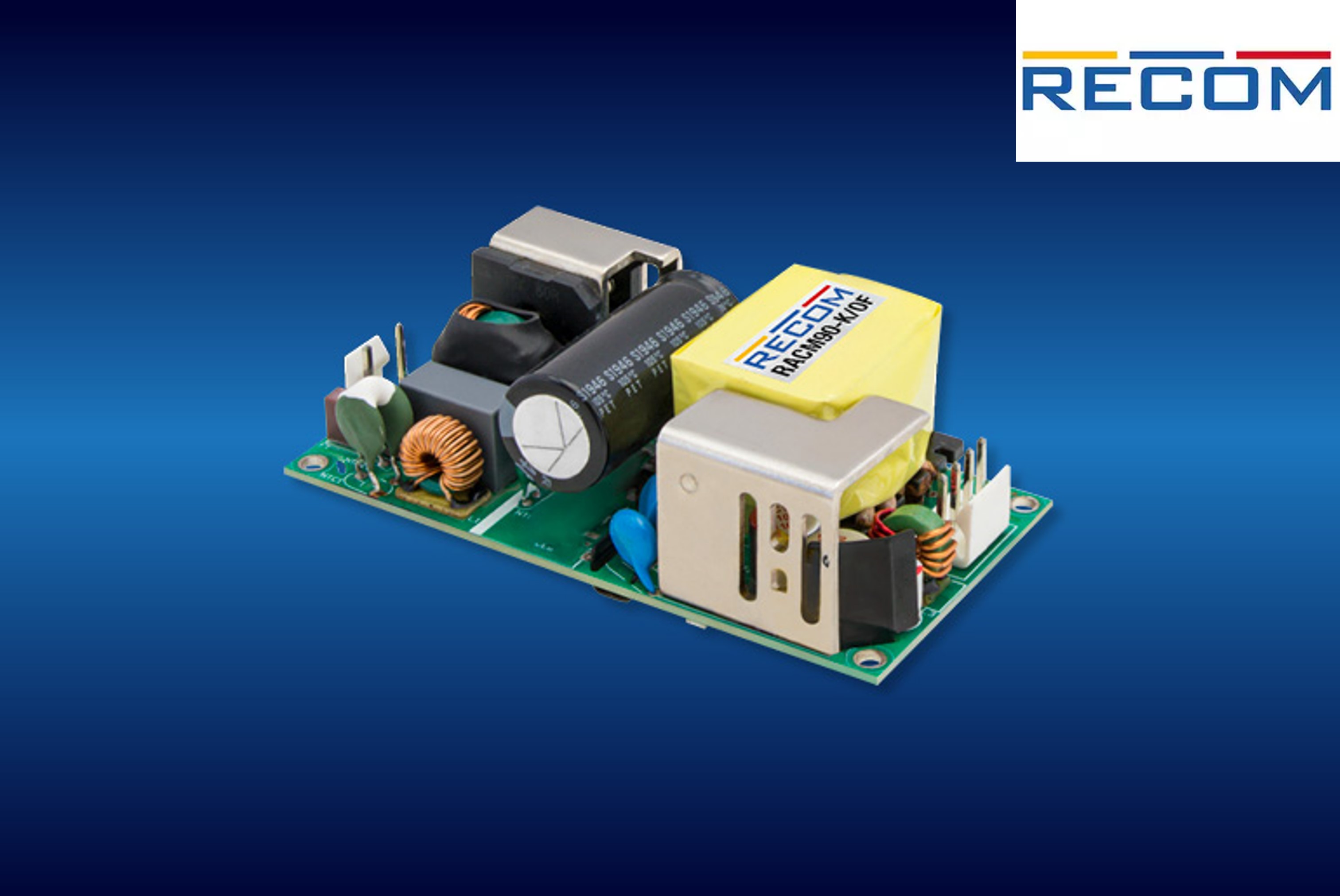 RECOM launches versatile and cost-efficient 90W 2 x 4 AC/DC