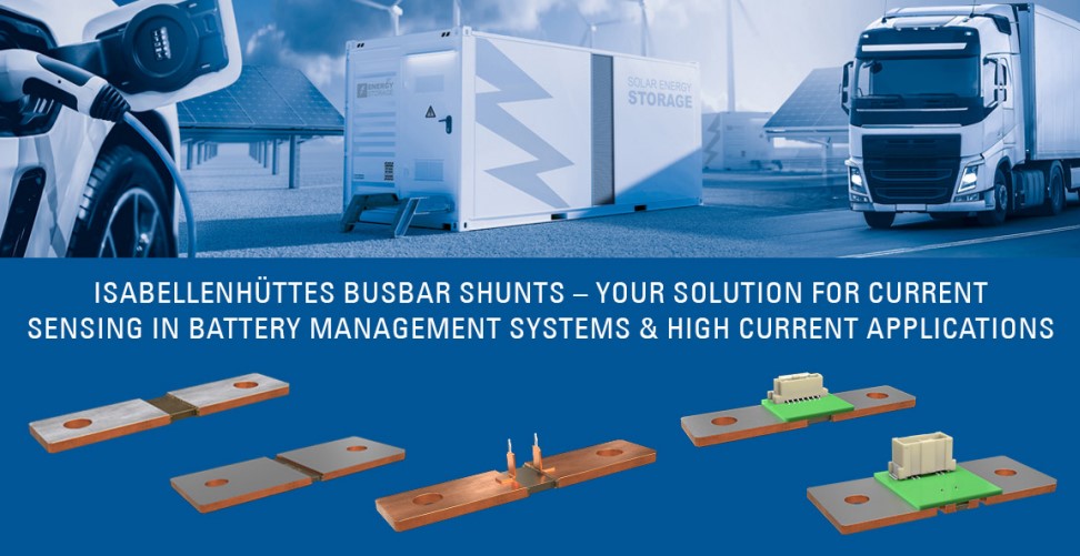 Isabellenhtte Busbar Shunts for Current Measurement in E-Mobility