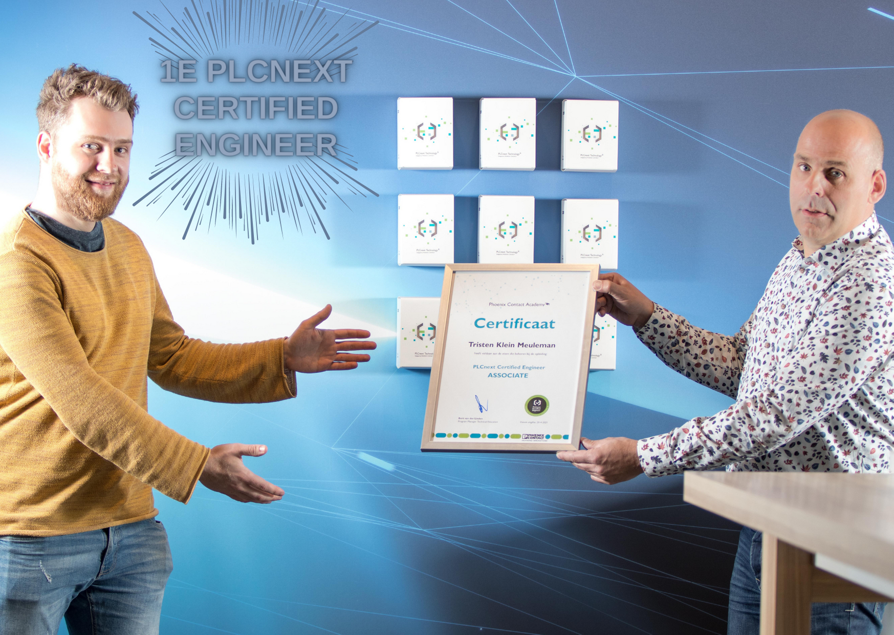 Het eerste PLCnext Certified Engineer certificaat uitgereikt!