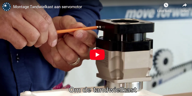 Montage tandwielkast aan servomotor uitgelegd